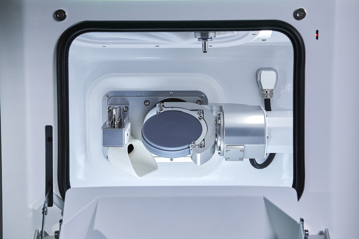 Inside an ARUM mill chamber, disc loaded and ready to cut